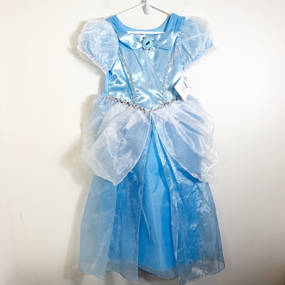 Disney Cinderella Costume Dress Girls Size 9/10 Blue Princess Halloween NWT
